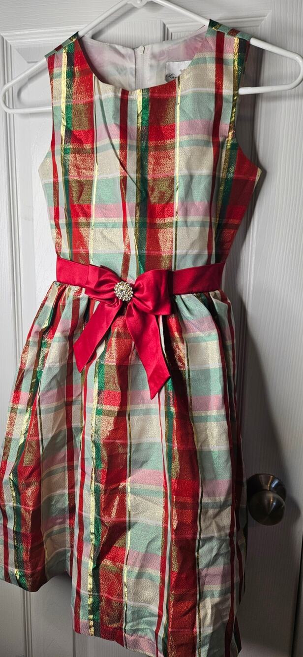 Rare Editions Girls Dress Colorful Plaid Size 12